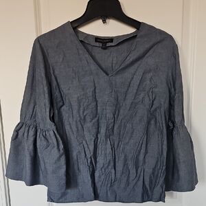 Banana Republic Denim Blue V-Neck Blouse